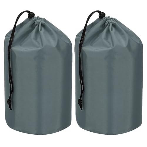 乐天商城 - PATIKIL 2個セット スタッフバッグ 13 x 25cm 防水バッグ 登山 軽量 巾着袋 収納バッグ ハイキング 海水浴 釣り ビーチ 水泳 温泉 キャンプ 旅行 ダークグレー