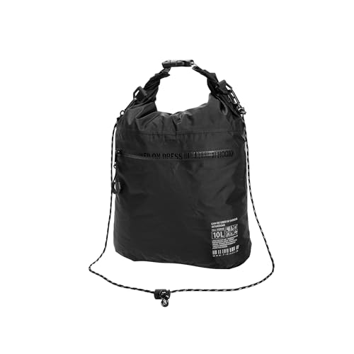 ドレス(DRESS) 2wayドライバッグ 10L ブラック 防水 コンパクト 軽量 携行 携帯 バッグ 釣り 防災 災害 キャンプ サコッシュ トートバッグ アウトドア