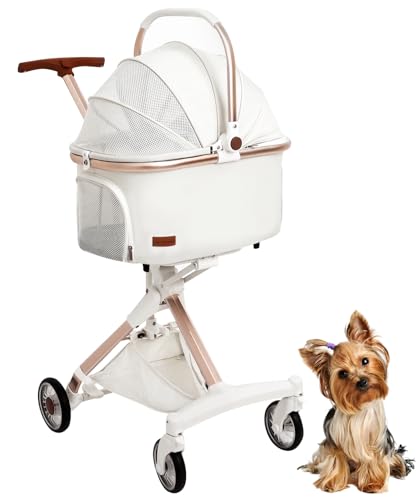 Totoro ball ペットカート 分離型 犬 猫用 バギー いぬ用 コンパクト 軽量 組み立て簡単 折り畳みわんタッチ2way 前輪360°回転 後輪ブレーキ付き 耐荷重20Kg 猫 小型犬多頭 中型犬 散歩 外出便利 (