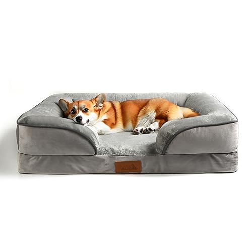 JEMAジェマ ペットクッション 犬ベッド ペットベッド ペットソファーベッド 洗える ふわふわ 枕付き 犬寝床 防水 滑り止め 老犬介護 床ずれ 防止 通年使...