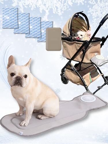 [ONEKOSAMA OINUSAMA] 空調クールマット ペット 犬 猫 ペットカート 用 クールシート 冷風 送風3段階 ..