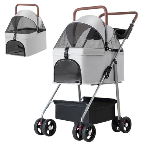 seathestars ペットカート 小型犬 分離型 対面両用 軽量 360°回転タイヤ 折りたたみ 取り外し可能 ペッ..