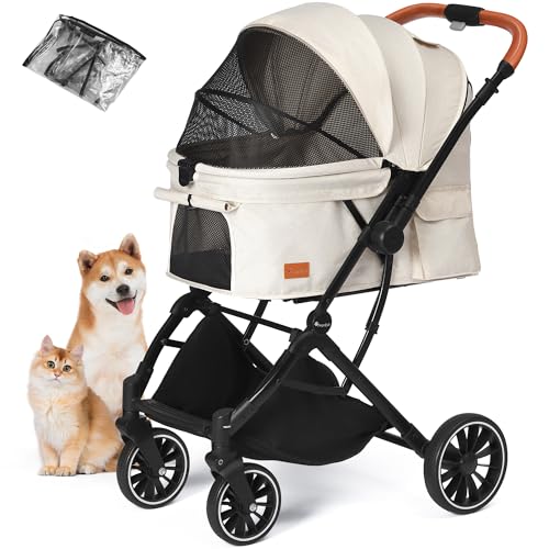 Angelpet ペットカート 一体型コンパクト折りたたみ 対面両用式 犬猫用バギー 多頭対応 大容量 自立式 ..