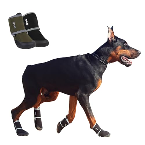 [FRENCH FRENCH] 犬 靴 犬靴 ブラック 4足 肉球保護 ソフト 柔らかい 脱げない マジックテープ ドッグ..