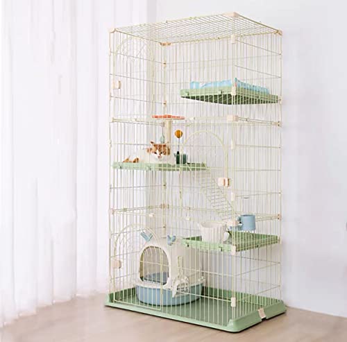 牧小苫＼msmrペットケージ 3段 小型 幅76×奥行50.5×高さ155cm グリーン 猫 多頭飼い フェレット 小動物 ケージ 室内用 大型ドア付き 組立簡単 おしゃれ ハウス ゲージ (グリーン, 3段(76×50.5