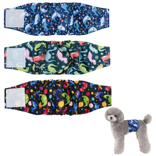 YBGGJO 犬用 マナーベルト 犬用おむつ 3点セット 男の子 マーキング防止 防水加工 メッシュ裏地 発情期 お漏らし対策 ウェストサイズ調整可能 吸収性 洗える オス オムツ 介護用 中小型犬用