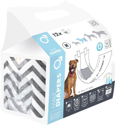 M-PETS(エムペッツ) 犬 おむつ カバー マナーパンツ 男の子用オムツ M サイズ12枚【ペティファーム】吸..