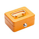 八番屋 ミニ金庫 手提げ金庫 貯金箱 CASH MATE キャッシュメイト 鍵付き 家庭用 子供 A7 オレンジ