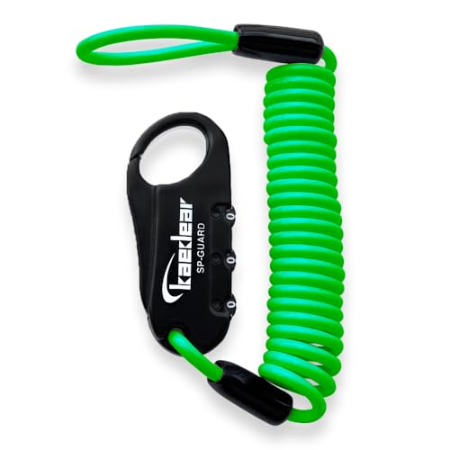 Kaedear(カエディア) バイク ワイヤーロック ヘルメットロック コンパクト ダイヤルロック 鍵 盗難防止 ヘルメット シートバック 4mm カールコード...