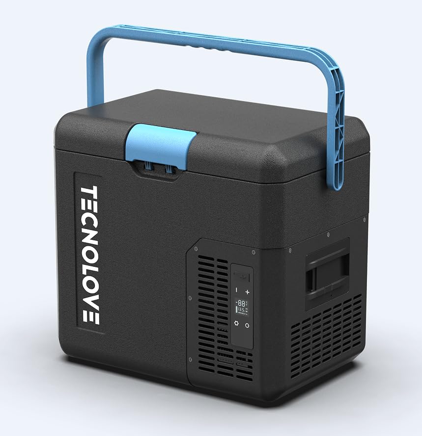 Tecnolove 車載冷蔵庫 18L -20℃〜20℃ 急速冷凍 ポータブル 4WAY電源対応 コンプレッサー式 コードレス DC12V24V/AC100V ...