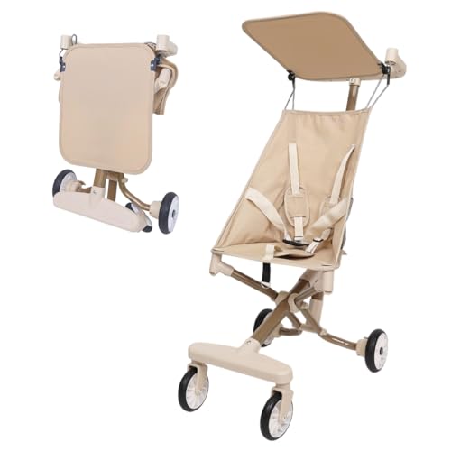 [MRG] ベビーカー b型 軽量 コンパクト 4輪 オックスフォード 折りたたみ 日除け 軽い サンルーフ 持ち運び お出かけ 涼しい (03.ベージュOX)