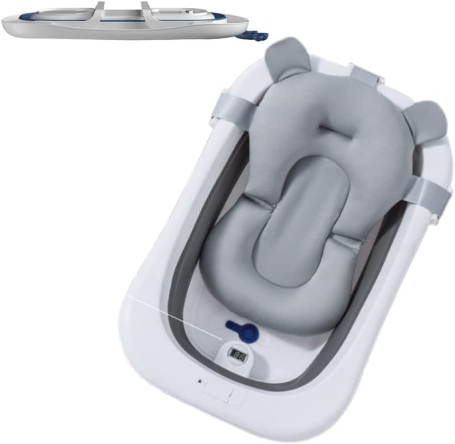 ベビーバス 折りたたみ 新生児~5歳 赤ちゃん お風呂 サポートスポンジ付き 温度計付き 沐浴用バスタブ ベビー 収納容易 滑り止め設計…