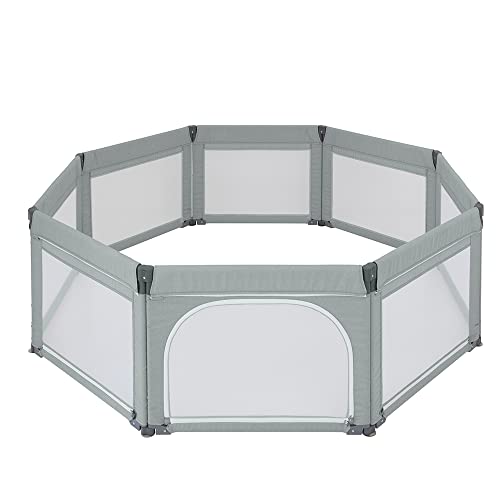 日本育児 ベビーサークル たためるベビーサークルRoomy+ (アッシュグレー) パネル独立型 汚れたパネルだけ洗える アレンジ自在 長方形 正方形 八角形 キ...