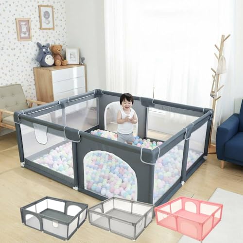 iimono117 ベビーサークル 大型 【1m80cm×1m50cm】扉付き ベビーフェンス 超広々 ベビーサークル キッズスペース 洗えるソフトベビーサーク...