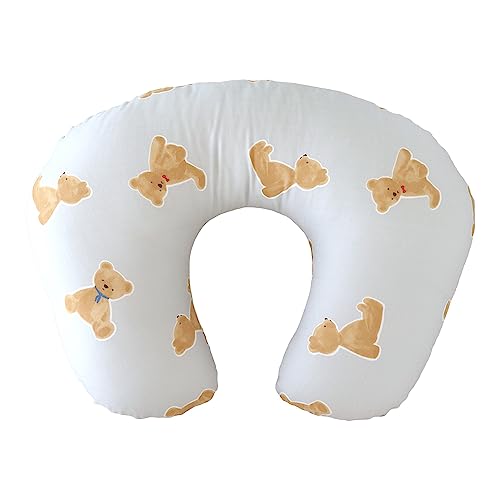 HashkuDe 授乳クッション (テディー) ダブルガーゼ 日本製 洗える 授乳枕 ベビークッション 妊婦 新生児 赤ちゃん マタニティ ヘタリにくい 授乳グ...