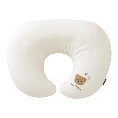 babyshopYAYOI 授乳クッション 授乳枕 抱き枕 洗える カバーリング 産後 妊婦 産婦人科 授乳指導 中綿調節 へたらない 高さ調節 綿100% 二重ガーゼ teddy bee ベージュ
