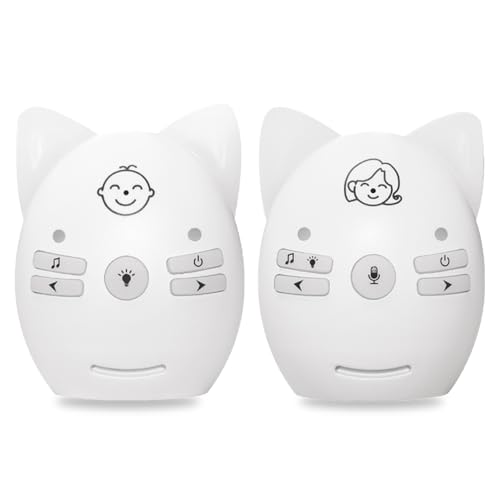 TJK オーディオモニター ベビーモニター 音声モニター ナイトライト搭載 子守り唄付き 2WAYトーク 遠隔操作 クリップ付き 育児 赤ちゃん 子守り ディジ...