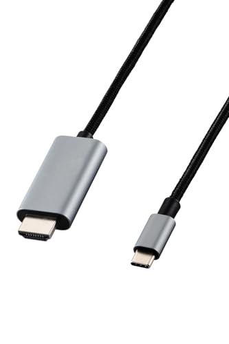 エレコム usb c - HDMI 変換ケーブル 4K/30Hz ナイロンメッシュ 高耐久 マルチディスプレイ ミラーリン..