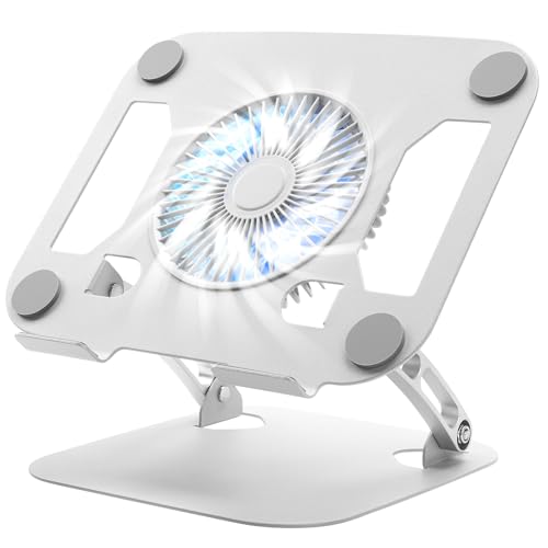 ノートパソコン冷却スタンド SHUWEI 大風量冷却ファン搭載 折りたたみ式 角度・高さを無段階調整 高強度アルミ合金 耐荷重10kg 16インチノートパソコン...