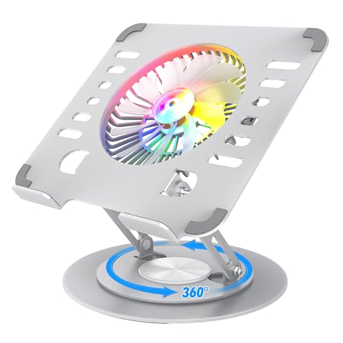 ノートパソコンスタンド 回転 パソコンスタンド 360°回転 折りたたみ式 無段階高さ角度調整 安定 放熱 姿勢改善 人間工学設計 PC/MacBook/ラップ...