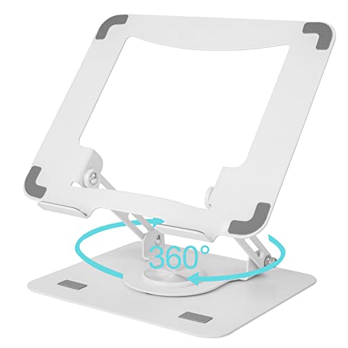 ノートパソコンスタンド 折りたたみ式 360°回転 ノートPC スタンド iPadスタンド角度/高さ無段階調節 人間工学 安定 放熱 姿勢改善 腰痛/猫背改善 ...