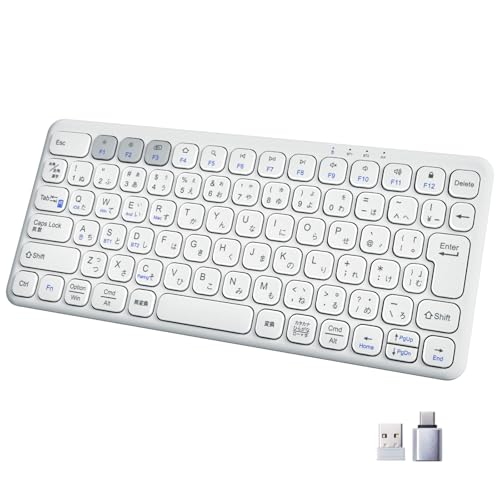 Ewin キーボード Bluetooth ワイヤレス 無線 2.4GHz（USBレシーバー付属）コンパクト Type-C充電式 JIS..