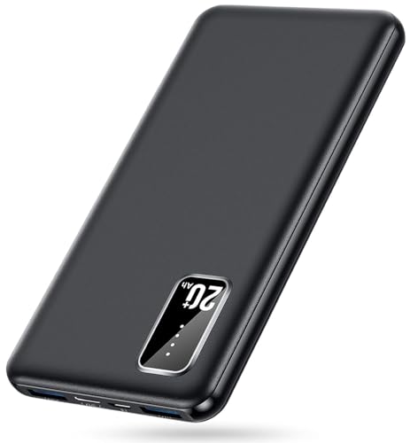 モバイルバッテリー 大容量 【Type-C 急速充電 ・超軽薄】 20000mAh大容量 3台同時充電 軽量 小型 LED照明ライト スマホ 携帯充電器 iPh...