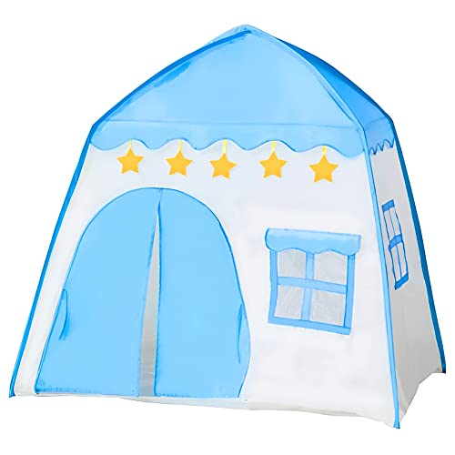 life_mart 子供テント キッズテント 子供用テント 睡眠テント テント ハウス 知育玩具 隠れ家 秘密基地 収納バッグ付き 折り畳み式 お誕生日 出産祝い プレゼント 女の子 男の子 (ブルー)