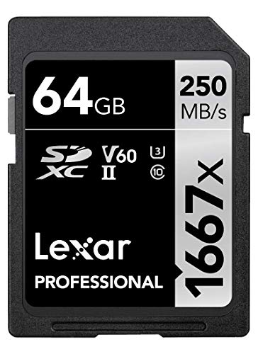 Original Lexar 1667x V60 250MB/s Flash Memory sd cards 64GB 128GB 256GB UHS-II U...