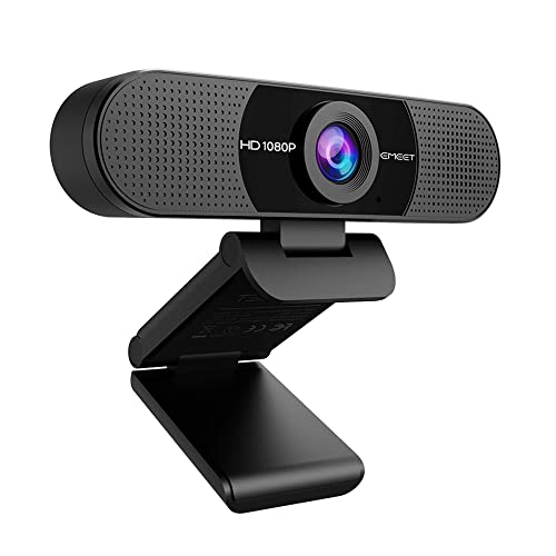 WEBカメラ EMEET C960 ウェブカメラ HD1080P 200万画素 90°広角 ワイドサイズ対応 内蔵マイク skype会議用 EMEETLINK利用可能 1/4インチ三脚穴 Windows 7/8/8.1/10/11 Mac OS 10.14及び以上 Youtube, Skype