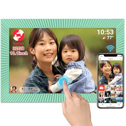 デジタルフォトフレーム WiFi 10.1インチ 1280 * 800P IPSタッチスクリーンHD Disply、32GBストレージ、スライドショー、自動回転壁掛け可能 無料APP経由でどこからでも瞬時に写真を送る