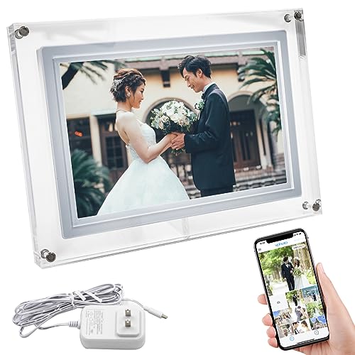 FUNKS デジタルフォトフレーム 充電式 コードレス 10.1インチ 動画対応 長時間 wifi 32GB タッチパネル サイネージ 結婚式 縦 横 スタンド バッテリー内蔵
