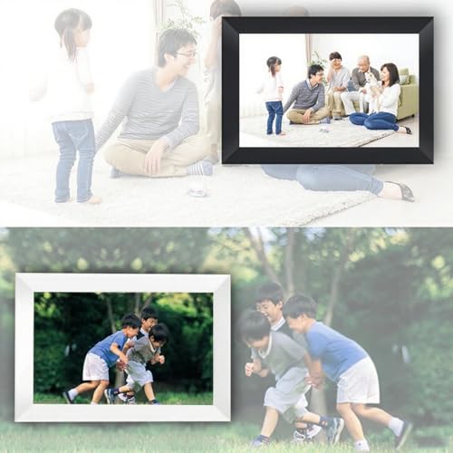 デジタルフォトフレーム Wi-Fi対応 10.1インチ タッチパネル 32GB内蔵 自動ON/OFF 写真 動画再生 スマホ遠隔転送 microSD対応 壁掛け対応 日本語マニュアル付 (ホワイト)