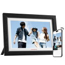 THOMSON WIFI デジタルフォトフレーム 10.1インチ 1280×800 WiFi 32GB内蔵 タッチスクリーン 木製外枠 256GB SDカード/...