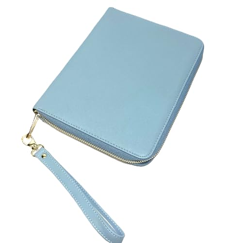 [JFOLKS] 母子手帳ケース お薬手帳 ・ 診察券 ・ 保険証 も すっきり収納 ｜ 大容量 スリム設計 ・ ラウンドファスナー で 中身が落ちない 軽量 ＆ おしゃれ 5カラー ブルー