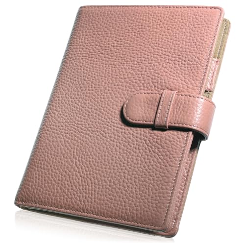 [BLUE SINCERE] お薬手帳 ケース 本革 大容量 ペンホルダー付 母子手帳 カバー まとめて収納 通院 財布 レディース メンズ ギフトボックス付き / KT1 (スワニーピンク, A6（右利き用）)