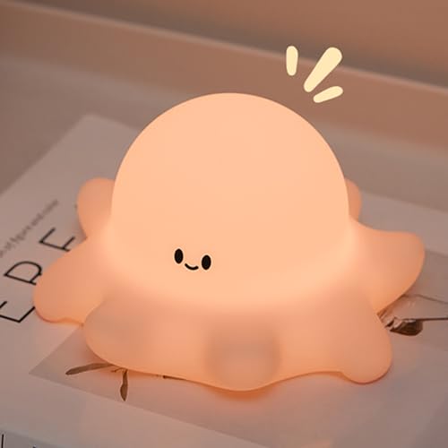 TOUMON 【日本企業販売】ナイトライト ベッドサイドランプ たこデザイン LEDライト 授乳ライト 枕元ライト 3段階調光 タイマー設定 シリコン かわいい USB 充電 安全ABS+PP+シリコン製 間接照明