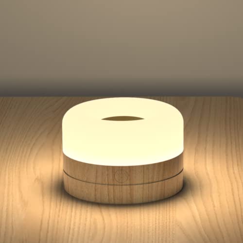 Umimile 授乳ライト ベッドサイドランプ ナイトライト 色温度/明るさ調節 USB充電式 タイマー機能 マグネット内蔵 間接照明 出産祝い ギフト 絵本ライト 木目調 led 防災