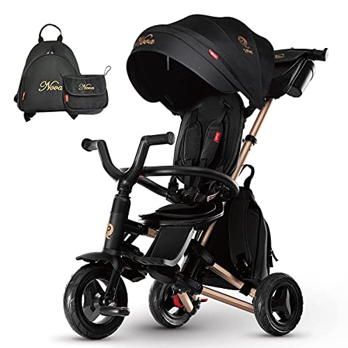 かじとり 三輪車 [Q Play NOVA] 折りたたみ ペダルフリー ハンドルフリー サンシェード 折り畳み 手押し車 手押し棒 折り畳み三輪車 舵取り手押し棒付き三輪車 6in1 ベビーカー ベビー コンパク