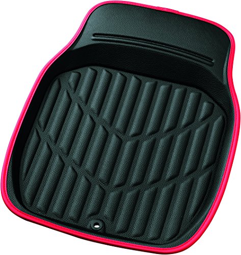 ボンフォーム(BONFORM) カーマット 3Dレザーマット 軽自動車 フロント1枚 防水 丸洗いOK ズレ防止加工 レザー素材 46x60cm レッド 641...