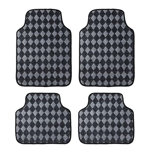 SHIMAKYO カーマット 4点セット フロアマット 車 軽/普通車 1台分 フロント2枚 リヤ2枚 丸洗いOK ズレ防止加工 防水 汚れ防止 ストレート チ...