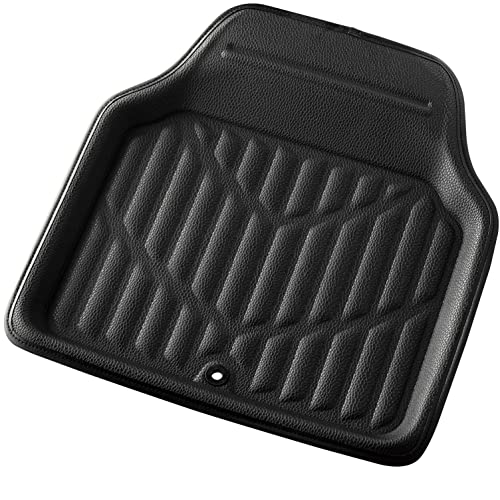 ボンフォーム(BONFORM) バケットマット 3DレザーマットN 抗菌防臭 45x48cm ブラック 6465-48BK