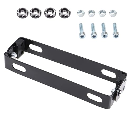 バイク用 ナンバープレート ブラケット 汎用 ナンバーステー 180°角度調整 原付 含ネジ 簡単取付 ブラック