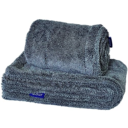 SHSCLY マイクロファイバー 洗車 タオル 超吸水 クロス 両面使える コンパクトサイズ グレー 30x50cm 2枚入