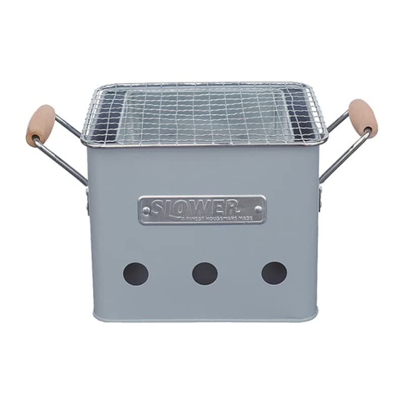乐天商城 - スロウワー(SLOWER) バーベキュー コンロ 卓上 焚き火台 コンパクト タイプ グレー (S) 1人 〜 2人用 BBQ STOVE Alta ポータブル グリル SLW309