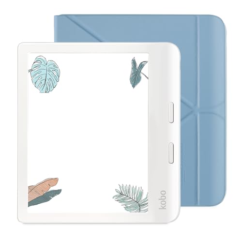 Kobo Libra Colour(ホワイト)スリープカバー(ダスクブルー)セット/カラー対応/書き込み機能/タブレット/Eink / 7インチ / 電子書籍リ...