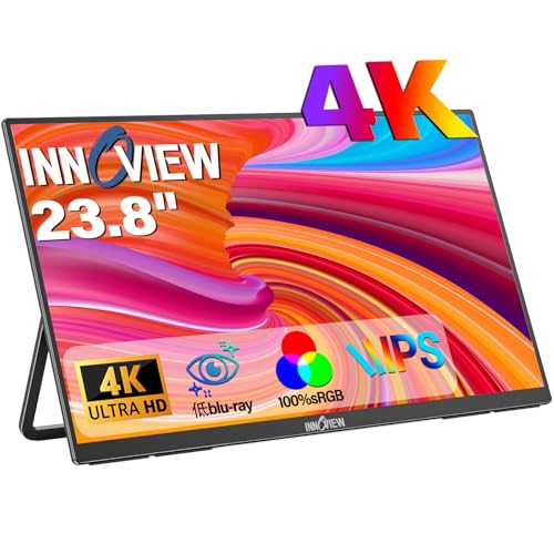 InnoView モバイルモニター 23.8インチ 4K モバイルディスプレイ UHD(3840*2160) 100%sRGB 60Hz ポータブルモニター 大...
