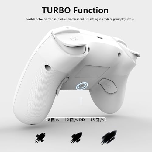 Switch コントローラー 自動連射機能 背面ボタン付き マクロ機能 Bluetooth接続 6軸ジャイロセンサー 7色RGBライト 1000mAhバッテリー 長時間使用 4段階HD振動 Switch1/Switch2/Android/PC（有線）/iOSに対応