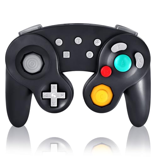 【K&SGAMER】 Switch Pro ゲームキューブ型 コントローラー (ターボ & 振動機能) (ブラック)