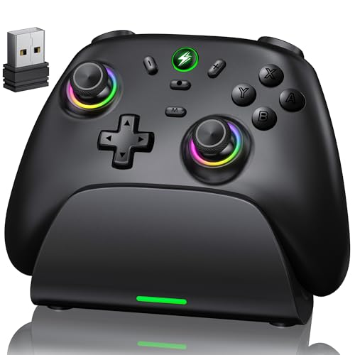 Switch コントローラー 【Switch1/2代対応】マクロプログラム編集 スイッチ コントローラー 3階段連射機能 無線 プロコン ジャイロセンサー 4つ...